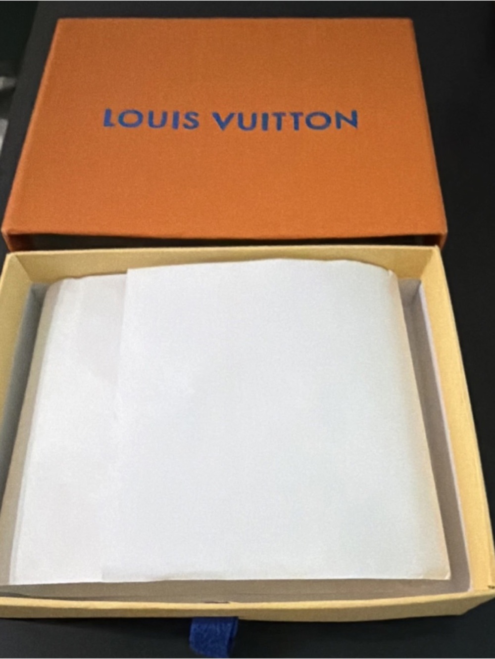 Louis Vuitton Orange Box with Blue Logo - Picture 3 of 5